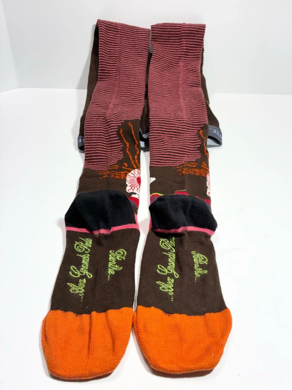 Berthe France Bird Sun Stripe Pattern Knit Tights Brown Multi Size 3/4 (M/L)